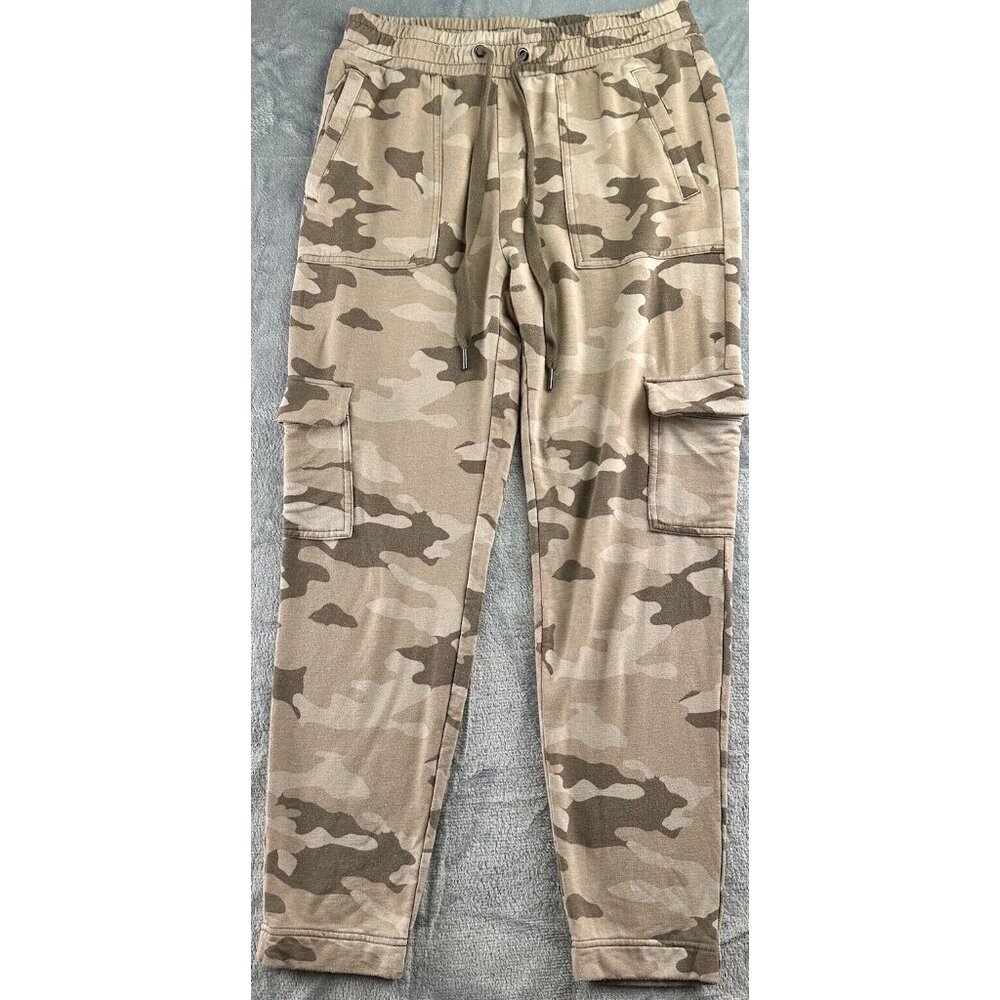 Banana Republic Jogger Pant‎ Size XS Tan Camo Soft Baby Terry Cargo Crop Leisure